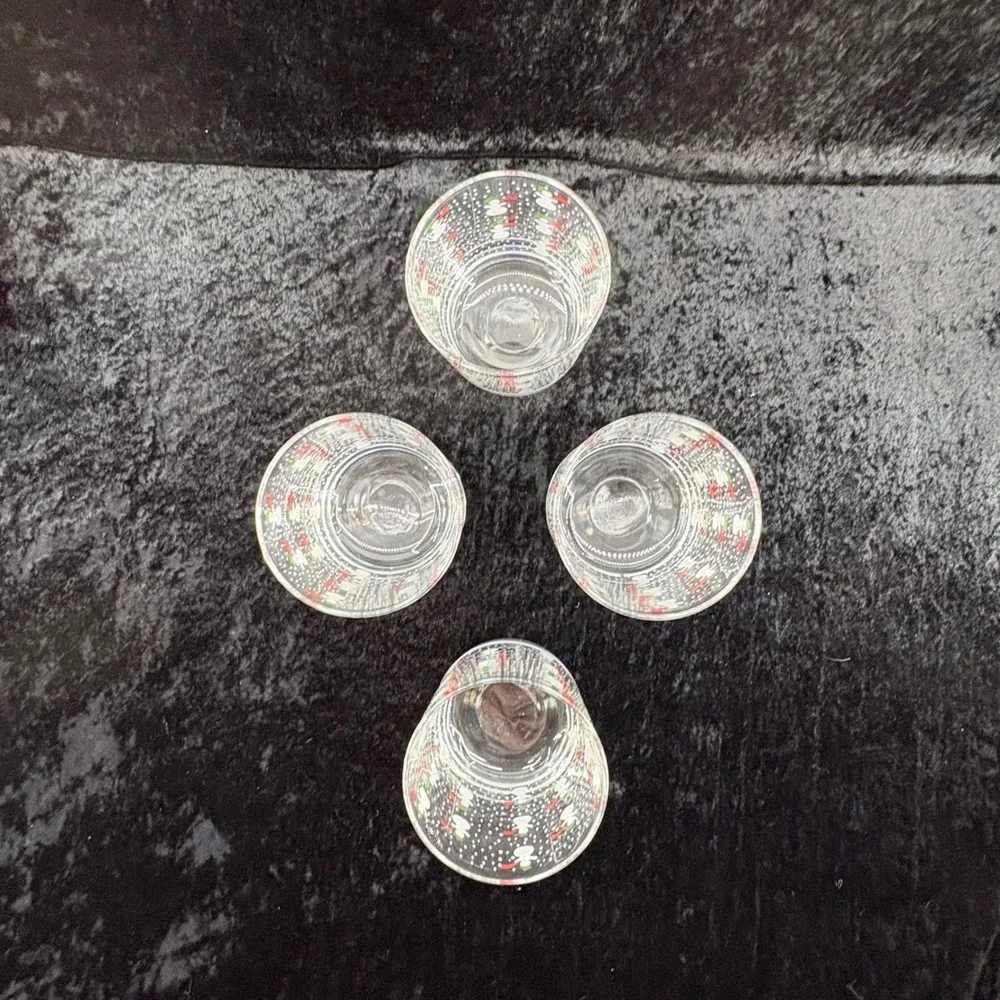 Georges Briard Vintage Snowman Double‎ Old Fashioned Glass and Coaster Set 8pc